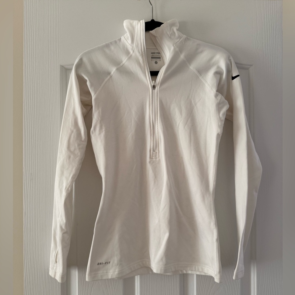 Nike Pro White Zip-Up Jacket